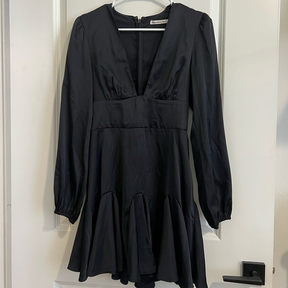 Abercrombie & Fitch Dresses & Skirts - Abercrombie & Fitch Black Deep V-Neck Long Sleeve Mini Dress